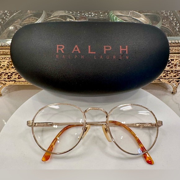 VTG Polo - Gold-Toned Round Rx Eyeglass Frames - EUC, w/ Ralph Lauren Hard-Case - Picture 16 of 17